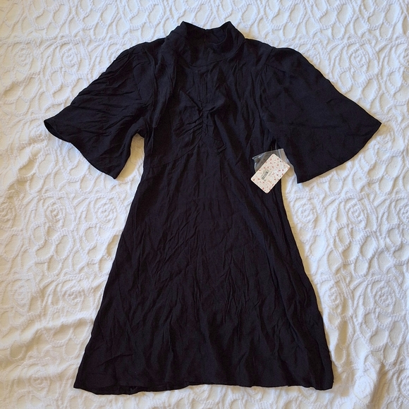 Free People Dresses & Skirts - Free People Be My Baby Ruched Mock Neck Dress NEW 4